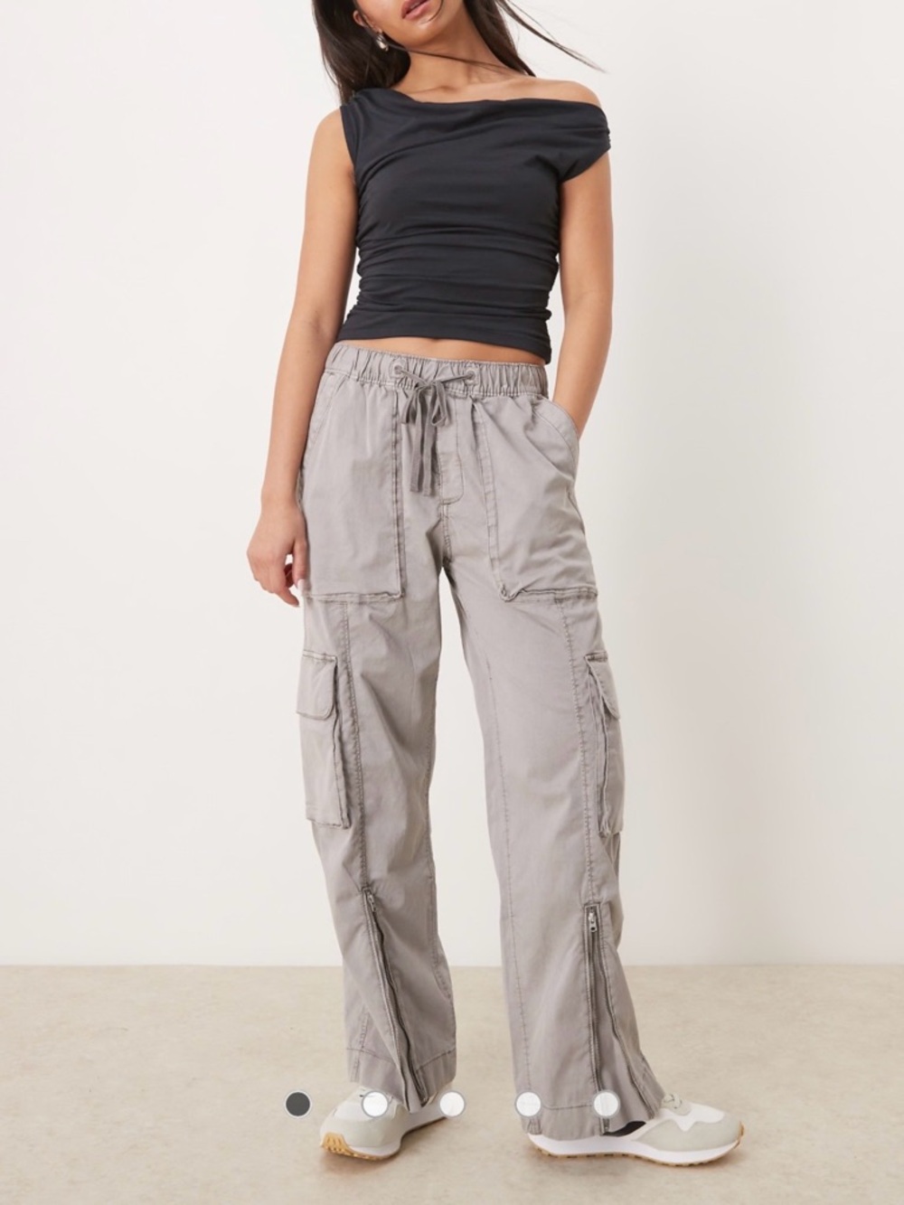 Abercrombie & Fitch Light Gray Baggy Pull On Cargo Size XS R